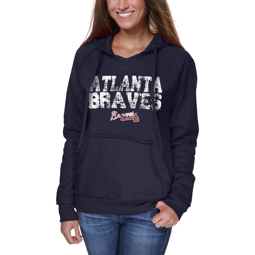 Atlanta Braves Women's Pullover Hoodie - Navy Blue