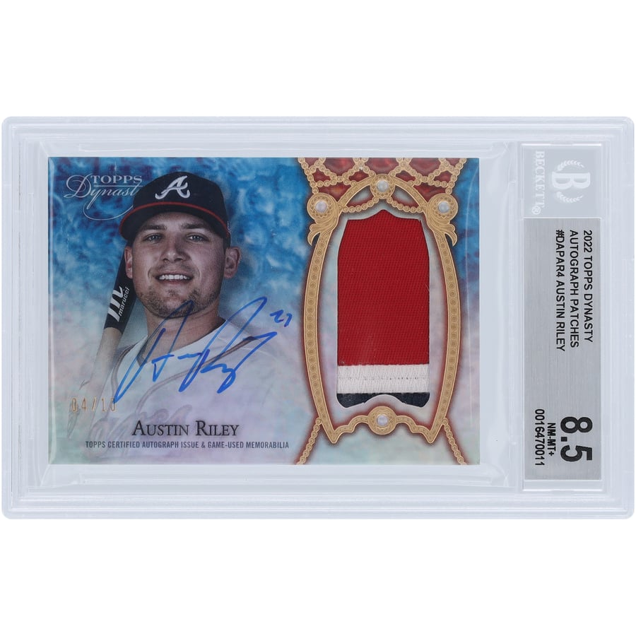 Sign Cards Austin Riley Austin Riley Atlanta Braves Autographed 2022 Topps Dynasty Tri-Color ...