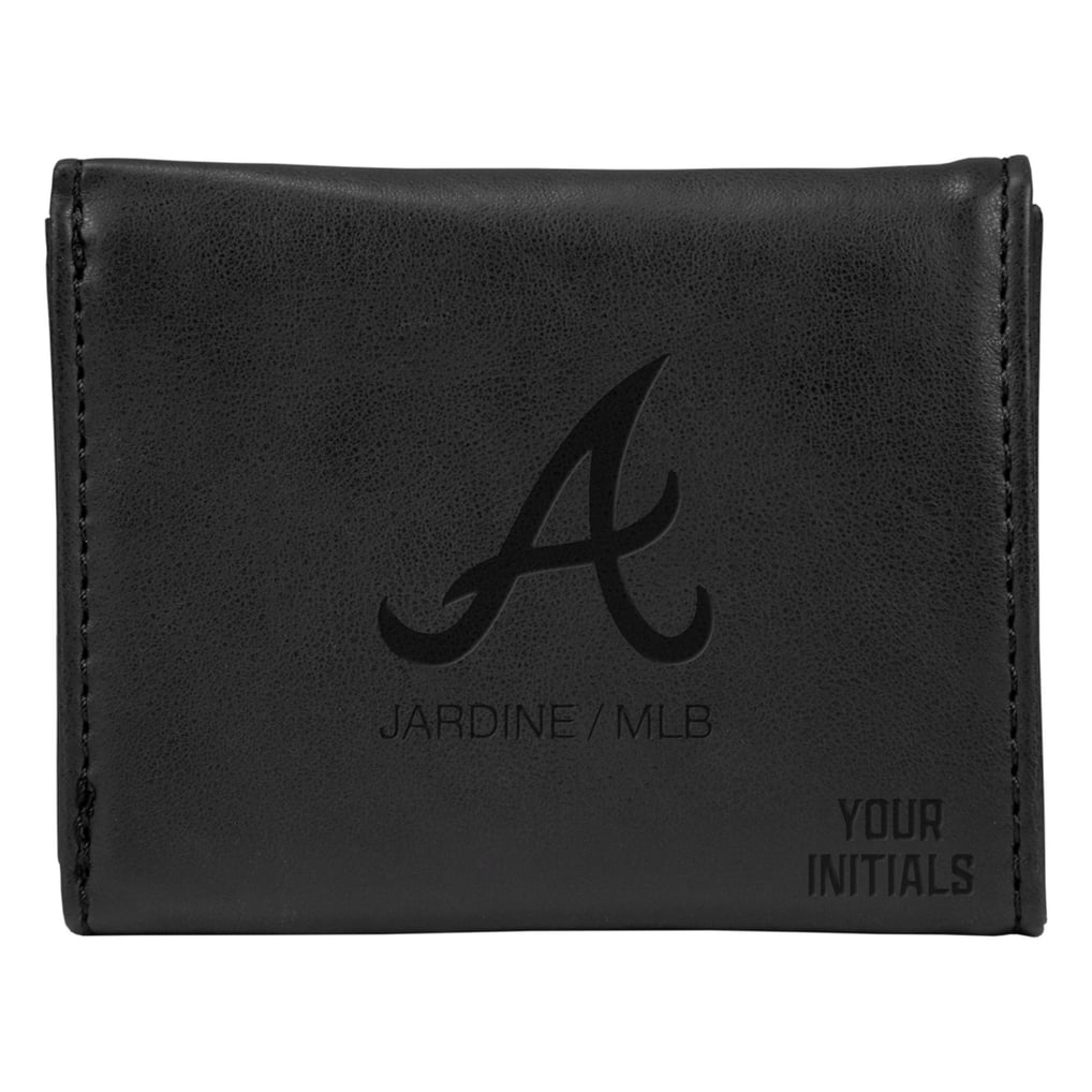 Atlanta Braves Personalized Trifold Wallet - Black