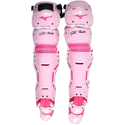 Drake Baldwin Atlanta Braves Autographed Fanatics Authentic Player-Issued Pink Mizuno Shin Guards from the 2026 MLB Season