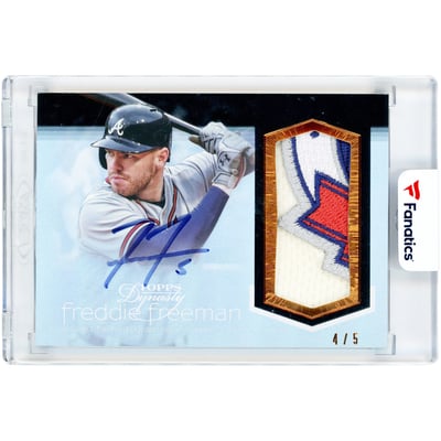 Freddie Freeman Atlanta Braves Autographed 2018 Topps Dynasty Blue Game Used 5-Color Jersey Relic #AP-FF3 #4/5 Card