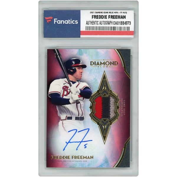 Autographed Atlanta Braves Freddie Freeman 2021 Topps Diamond 