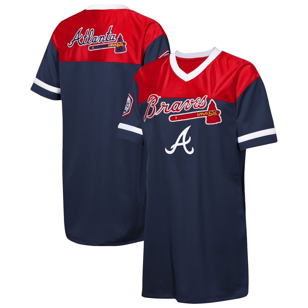 braves jersey dress Girls Youth Outerstuff Navy Atlanta Big League Cheer V-Neck T-Shirt Size: Small atlanta braves uniforms 2024