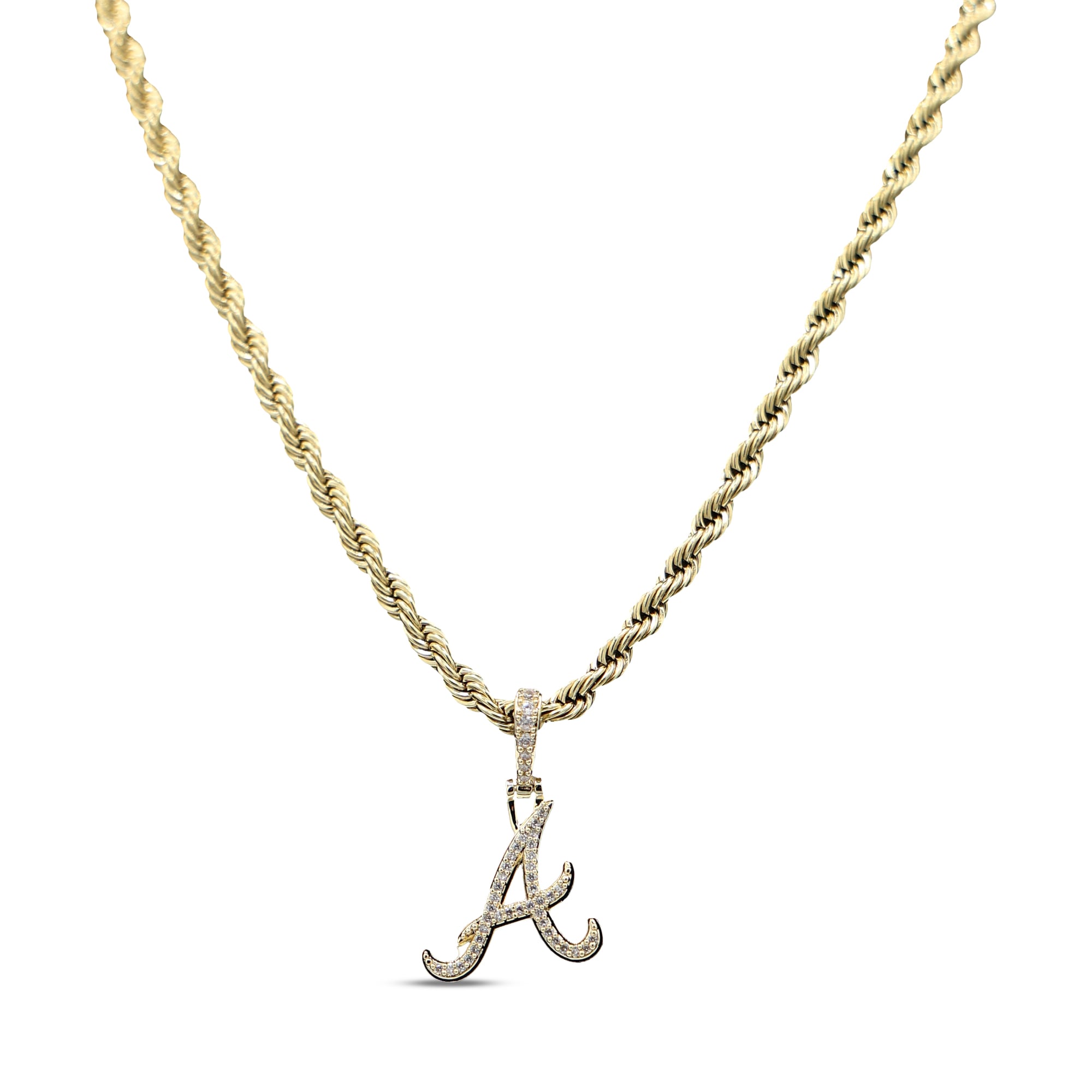 Bravws Riley Chain Atlanta Braves GLD 18K Yellow Gold Logo Pendant & 20