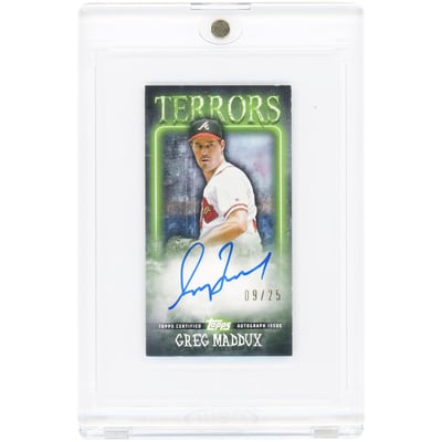 Greg Maddux Atlanta Braves Autographed 2023 Topps RIP Tear Card Terrors Mini #TCTA-GM #9/25 Card
