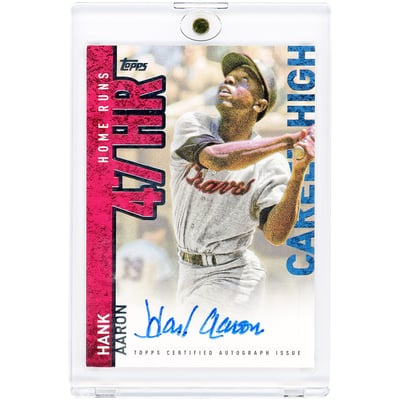 Hank Aaron Atlanta Braves Autographed 2015 Topps Career Highlights 47 HR's #CH-HA Card
