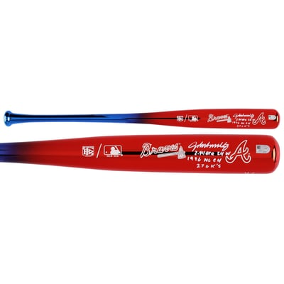 John Smoltz Atlanta Braves Autographed Fanatics Authentic Big Time Bats Chrome Bat with Multiple Inscriptions - Limited Edition of 5