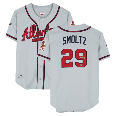 John Smoltz Atlanta Braves Autographed Fanatics Authentic Gray 1995 Mitchell & Ness Authentic Jersey