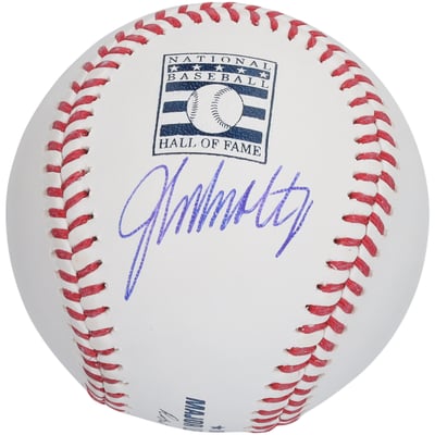 John Smoltz Atlanta Braves Autographed Fanatics Authentic Hall of Fame Logo Baseball  