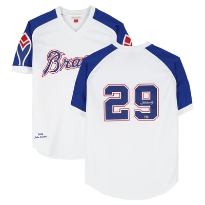 John Smoltz Atlanta Braves Autographed Fanatics Authentic White 2004 Mitchell & Ness Authentic Jersey