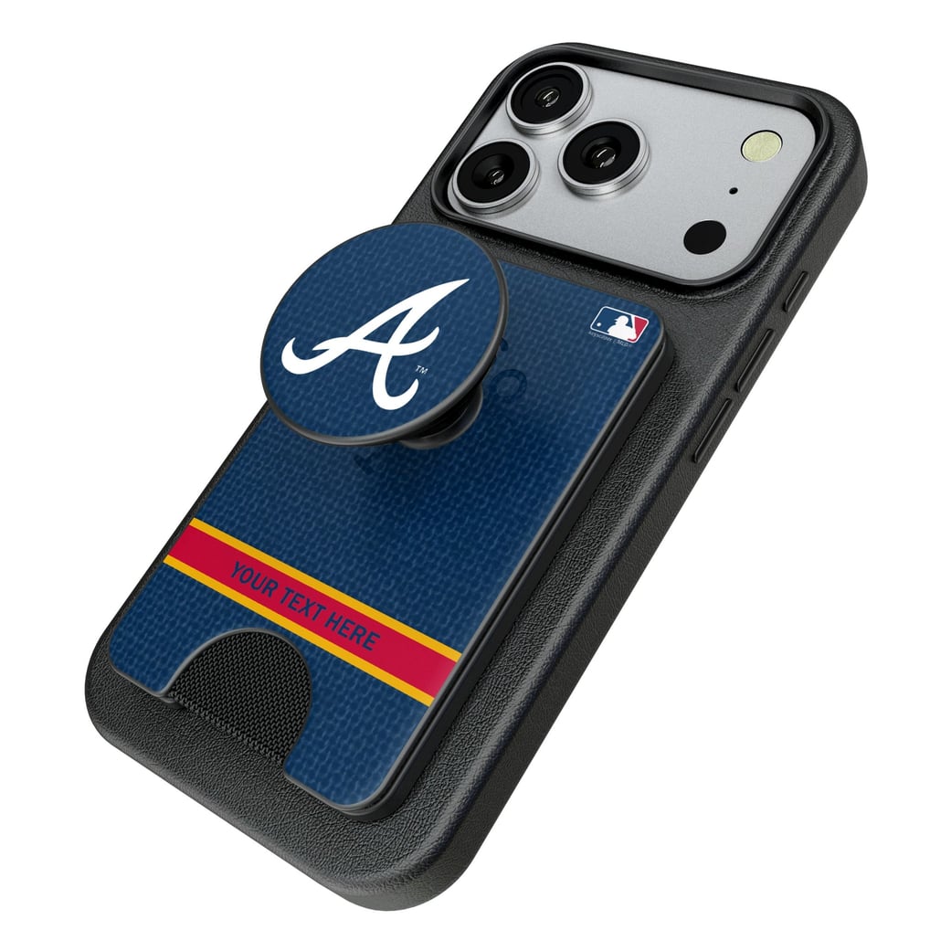 Atlanta Braves Keyscaper Personalized Solid PopSockets Magnetic Wallet