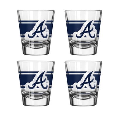 Atlanta Braves Logo Brands Four-Piece Stripe Shot Glass Set