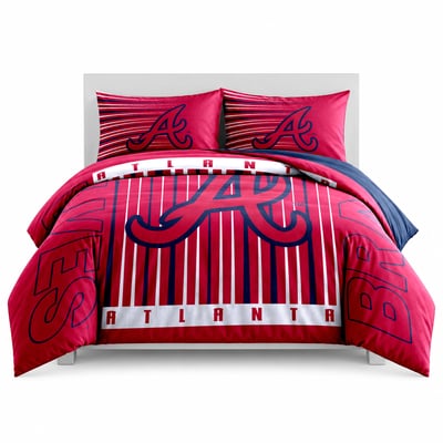 Atlanta Braves Logo Brands Momentum 5-Piece Full/Queen Bedding Set