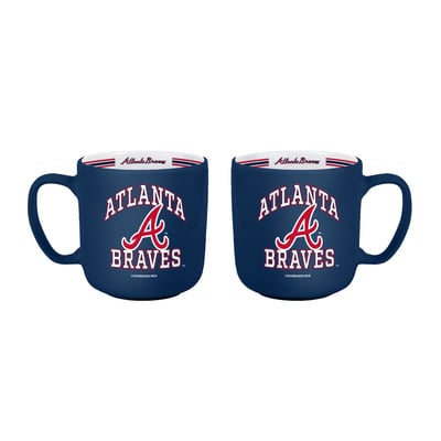 Atlanta Braves Logo Brands Two-Piece 15oz. Stripe Mug Set