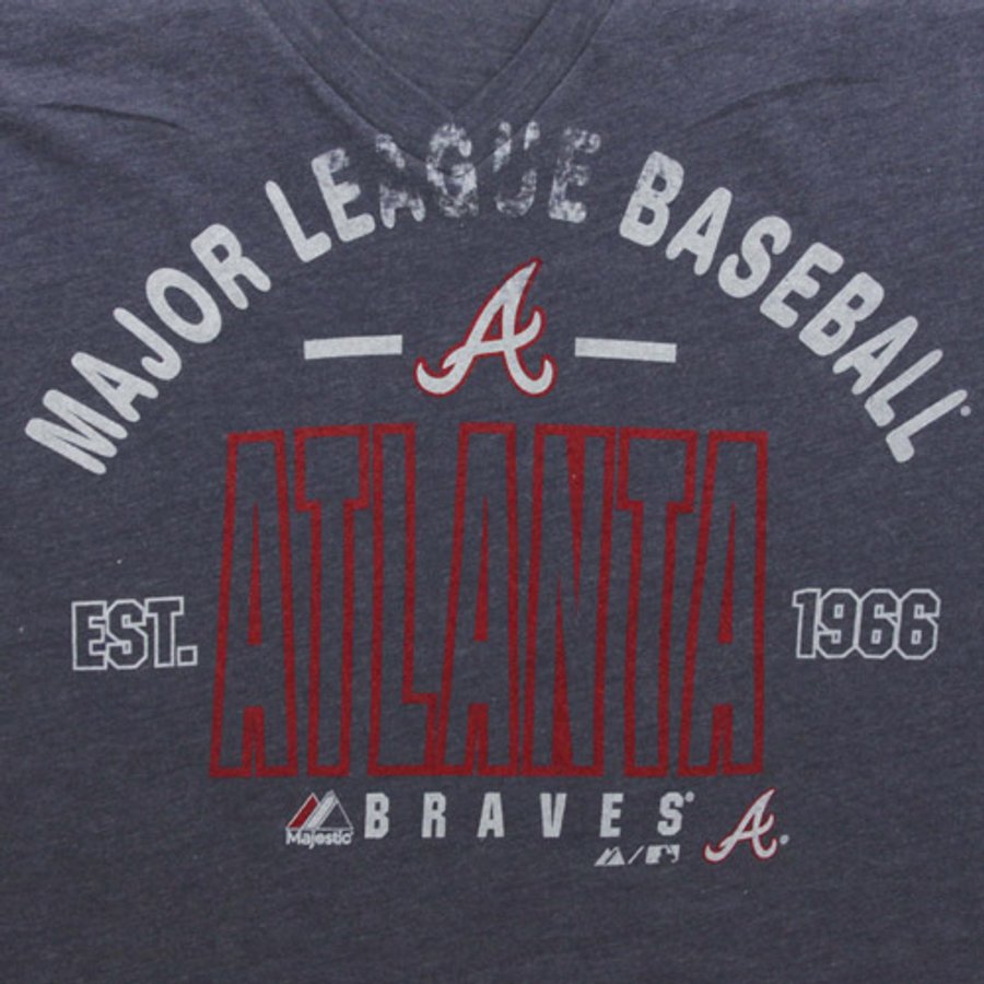 T-Shirt Atlanta Braves Majestic - Taille 2XL - Bleu - Coton - Occasion Très Bon État