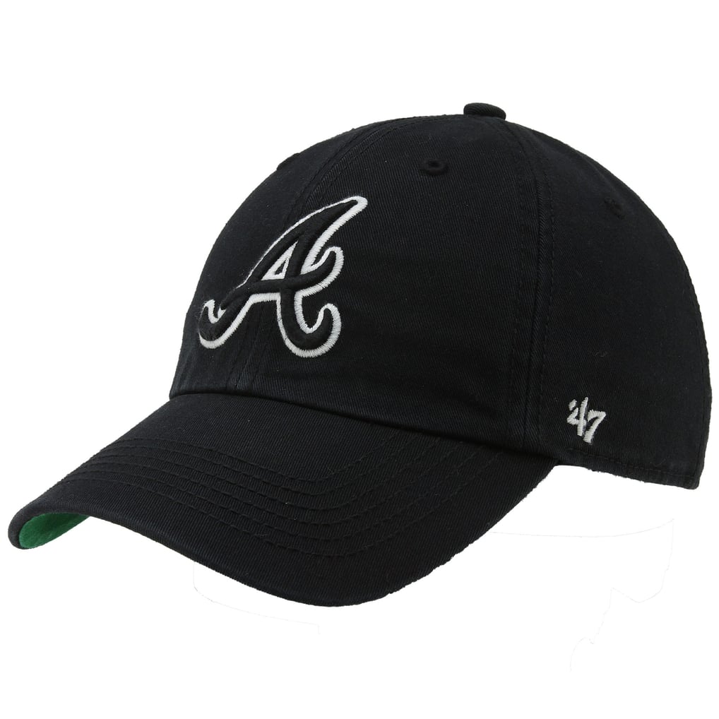 Men's Atlanta Braves '47 Black Blackout Franchise Fitted Hat