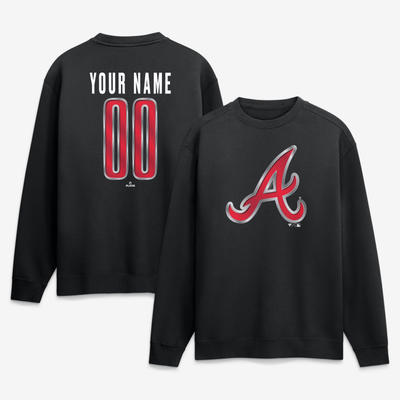 Atlanta Braves  Forged Mascot Personalized Name & Number Sweatshirt - Black