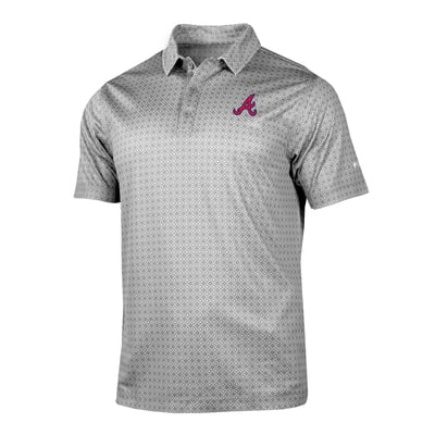 Atlanta Braves Columbia Dusk Diamond Polo - Gray