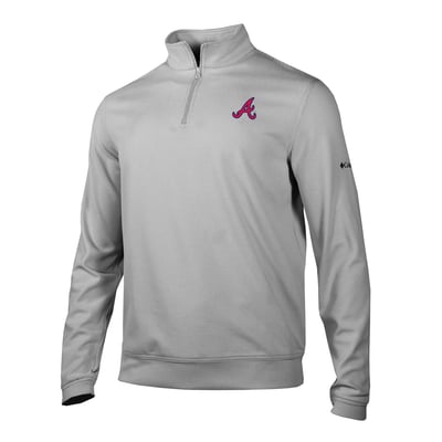 Atlanta Braves Columbia Grainline Quarter-Zip Pullover - Gray