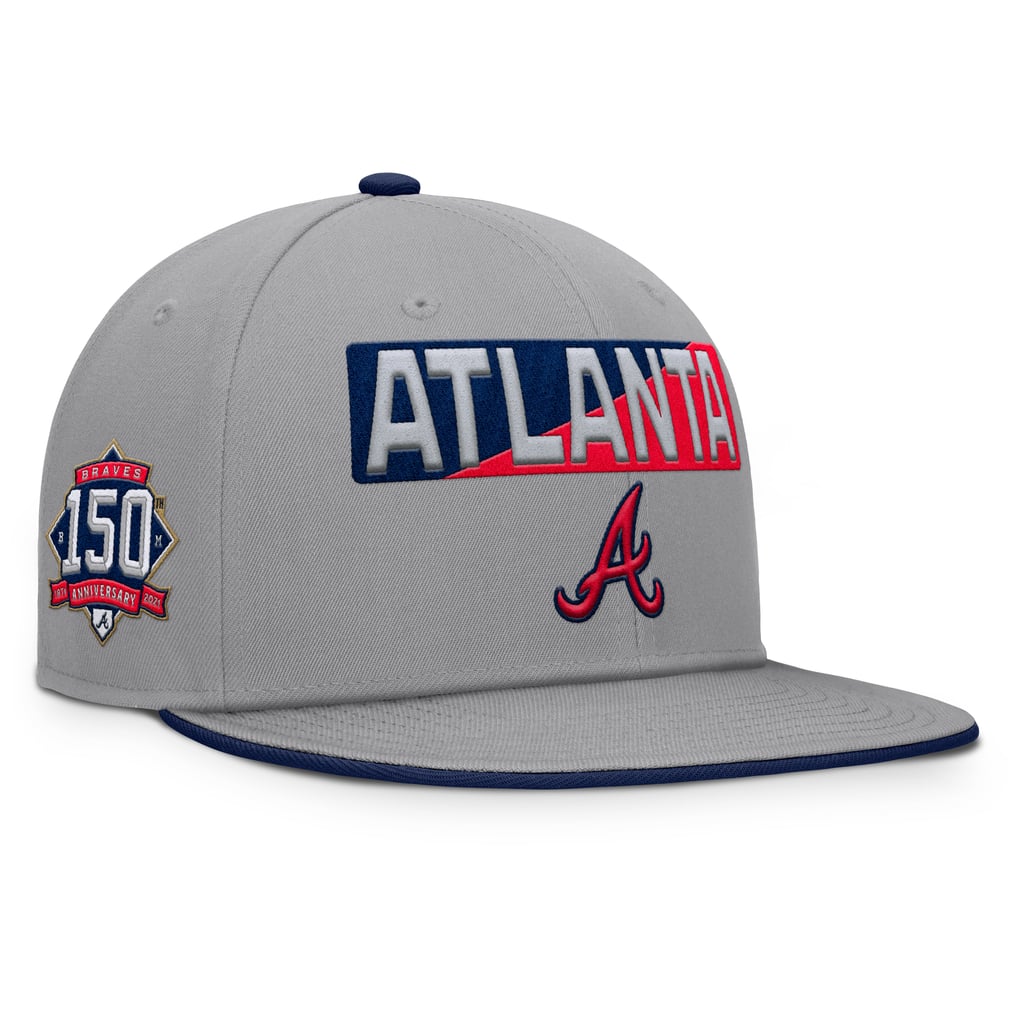 Men's Atlanta Braves Fanatics Gray Punchout Snapback Hat