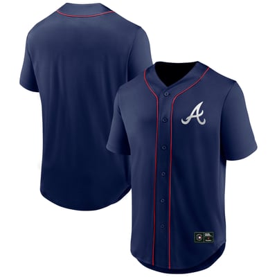  Atlanta Braves Fanatics Franchise Button-Up Fashion Top - Navy