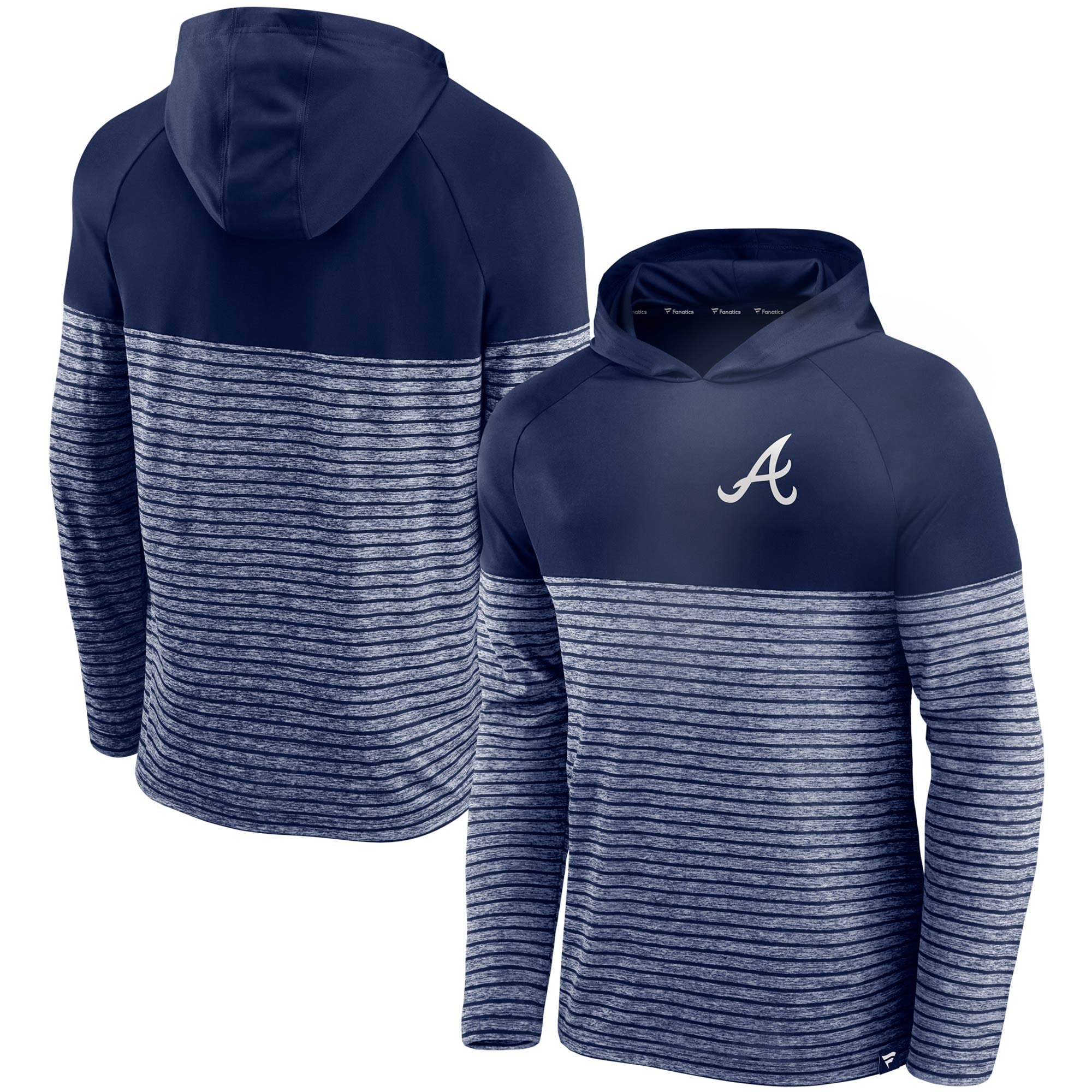 Men's Atlanta Braves Fanatics Navy Line Up Shadow Stripe Raglan ...