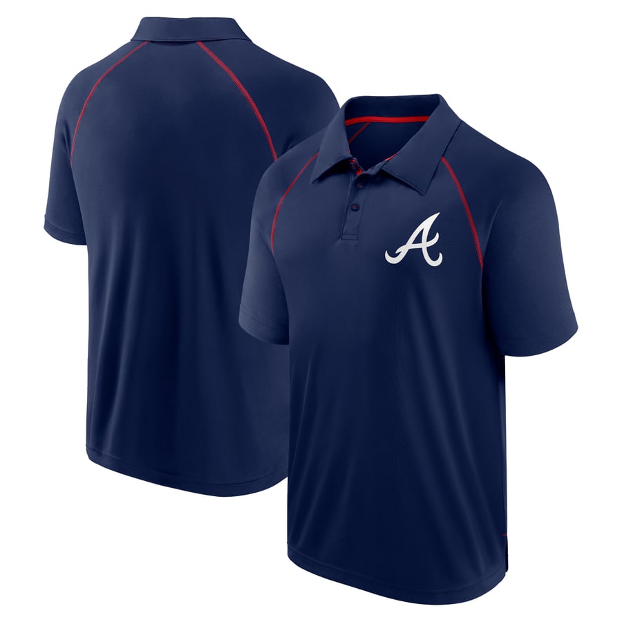 Braves Raglan Men's Atlanta Braves Fanatics Navy Strong Alone Raglan Polo