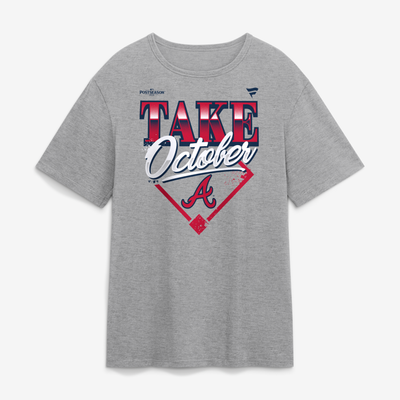 Atlanta Braves 2026 MLB Postseason Take October T-Shirt - Gray