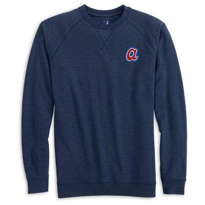 Atlanta Braves johnnie-O Freeman Fleece Tri-Blend Sweatshirt - Navy