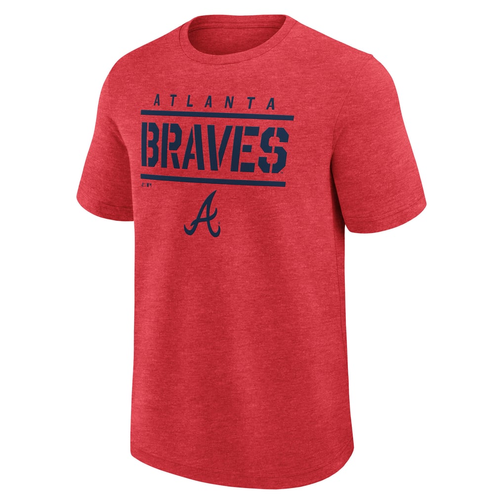 Men's Atlanta Braves Logo Athletic Heather Red Top Notch T-Shirt