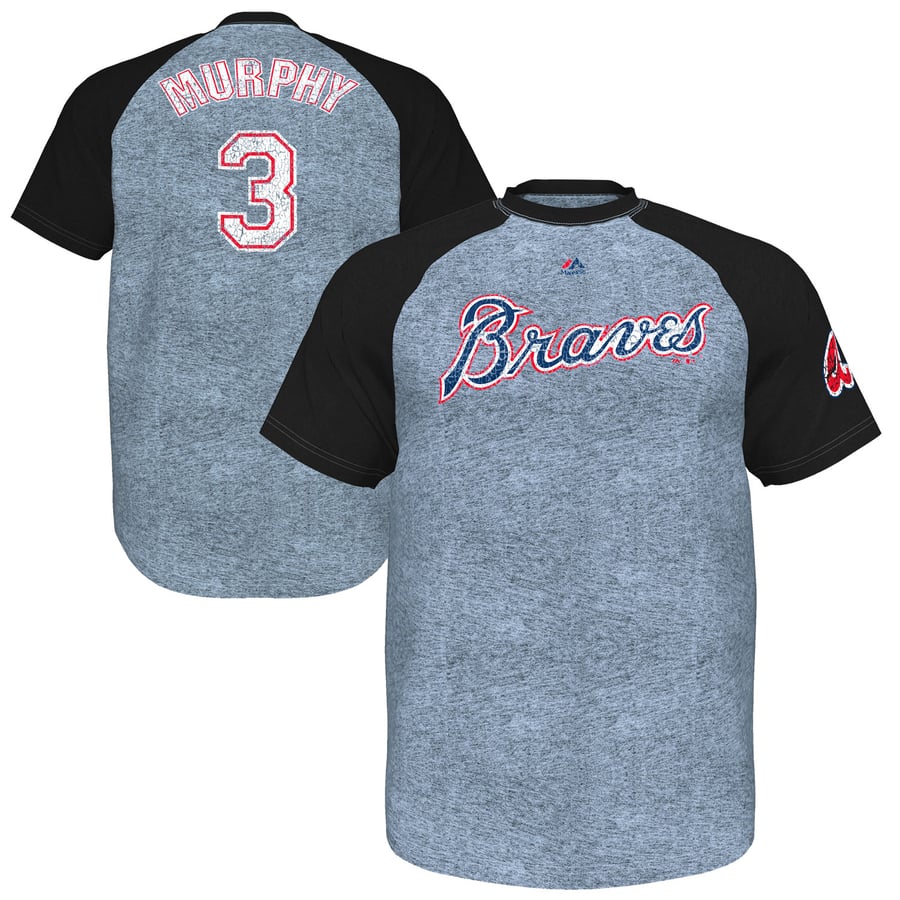 Braves Raglan Men's Atlanta Braves Dale Murphy Majestic Light Blue Cooperstown ...