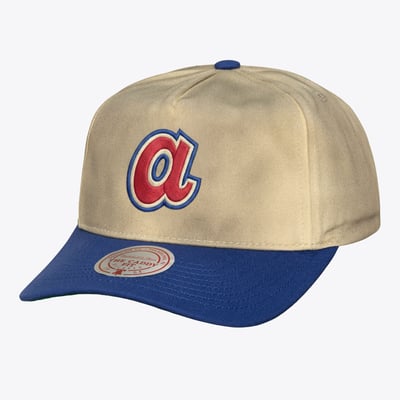  Atlanta Braves Mitchell & Ness Retro Roots Deadstock Cooperstown Adjustable Hat - Cream