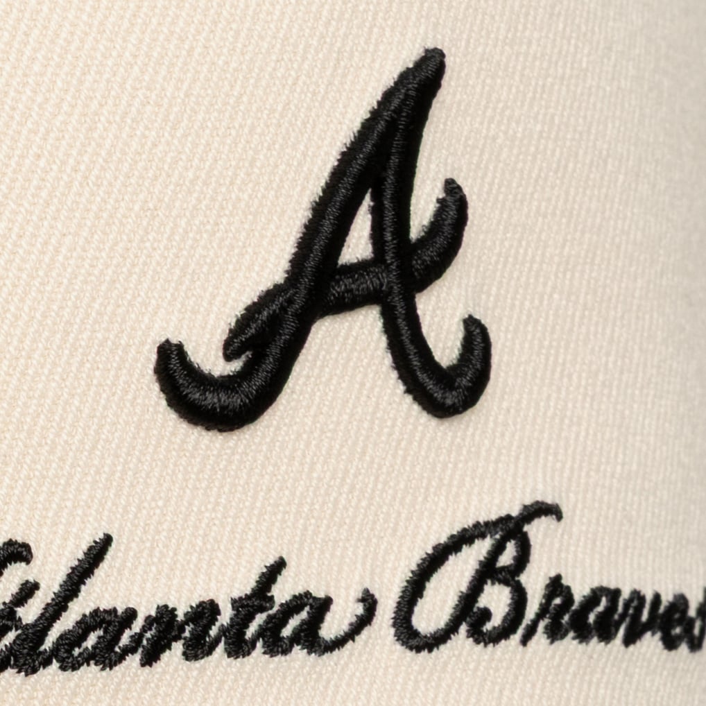 Men's Atlanta Braves Mitchell & Ness Cream/Black Flawless Stretch-Snap Hat