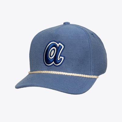 Atlanta Braves Mitchell & Ness Heritage Hues French Terry Snapback Hat - Navy