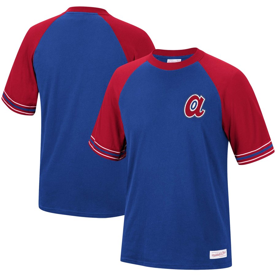 Braves Raglan Men's Atlanta Braves Mitchell & Ness Royal Team Captain Raglan T-Shirt