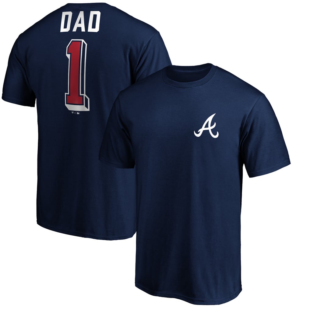 Men's Atlanta Braves Navy Number One Dad T-Shirt