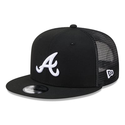 Atlanta Braves New Era 9FIFTY Adjustable Trucker Hat - Black