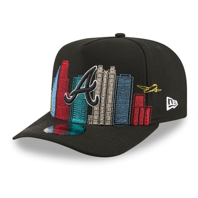  Atlanta Braves New Era 9FIFTY Night City Skyline A-Frame Snapback Hat - Black