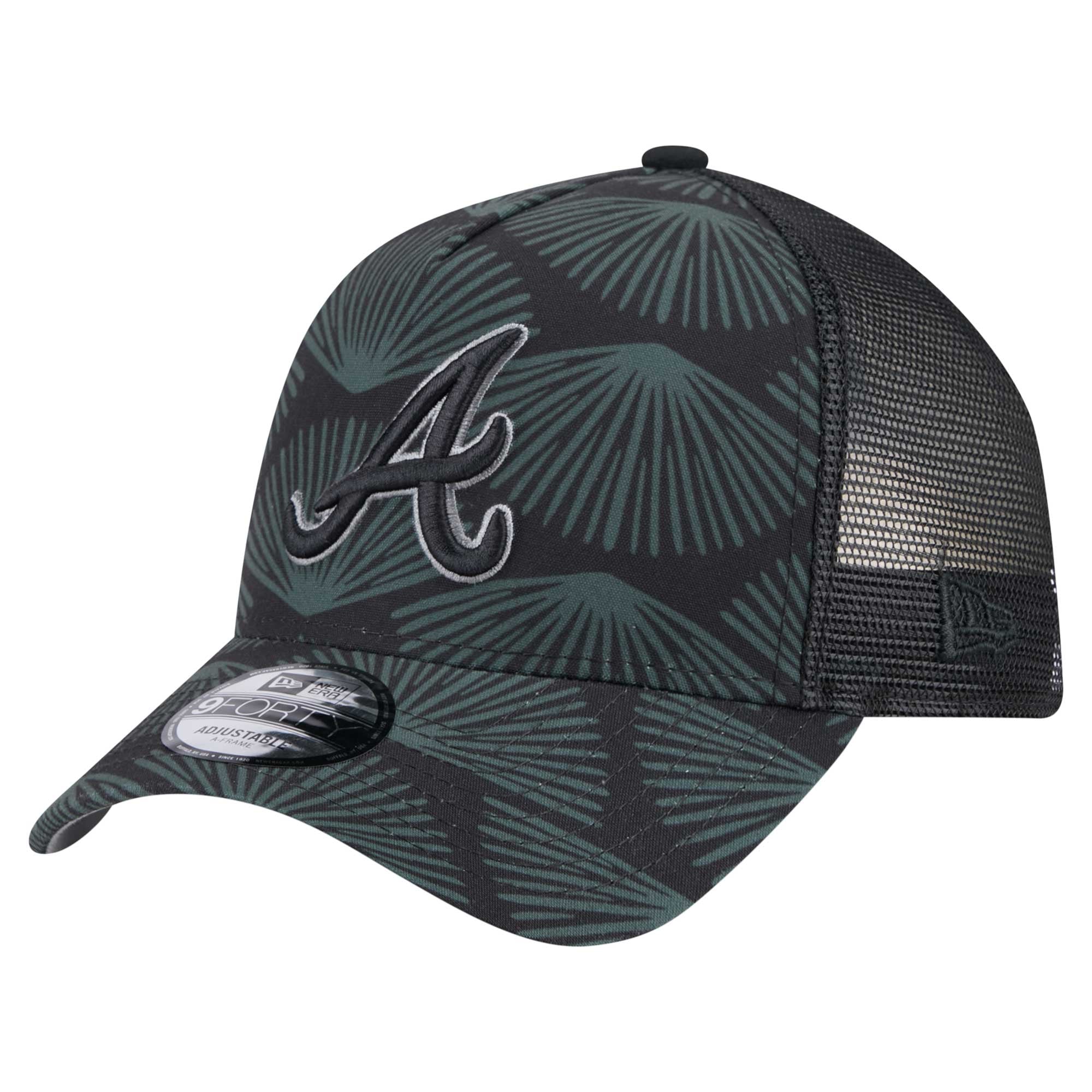 Atlanta Braves New Era 9FORTY A-Frame Trucker Adjustable Hat  display picture 2