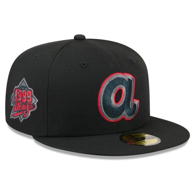  Atlanta Braves New Era Color Pop 59FIFTY Fitted Hat - Black