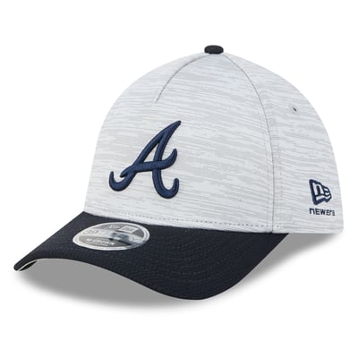  Atlanta Braves New Era Men's Tech 39THIRTY A-Frame Flex Hat - Gray/Navy