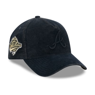  Atlanta Braves New Era 1995 World Series Side Patch Tonal Corduroy 9FORTY A-Frame Adjustable Hat - Navy