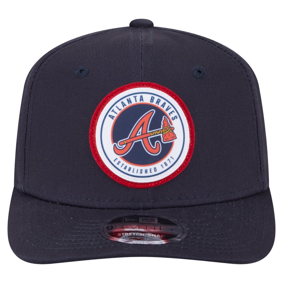 Men's Atlanta Braves New Era Navy Circle Patch 9SEVENTY Stretch-Snap Hat