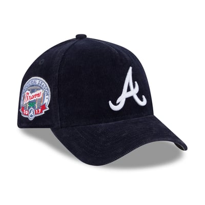 Atlanta Braves New Era Corduroy A-Frame 59FORTY Fitted Hat - Navy