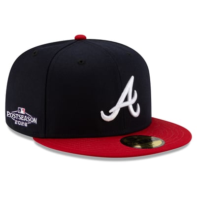 Atlanta Braves New Era 2026 MLB Postseason Side Patch 59FIFTY Fitted Hat - Navy/Red
