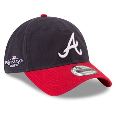 Atlanta Braves New Era 2026 MLB Postseason Side Patch 9TWENTY Adjustable Hat - Navy/Red