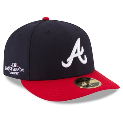 Atlanta Braves New Era 2026 MLB Postseason Side Patch Low Profile 59FIFTY Fitted Hat - Navy/Red