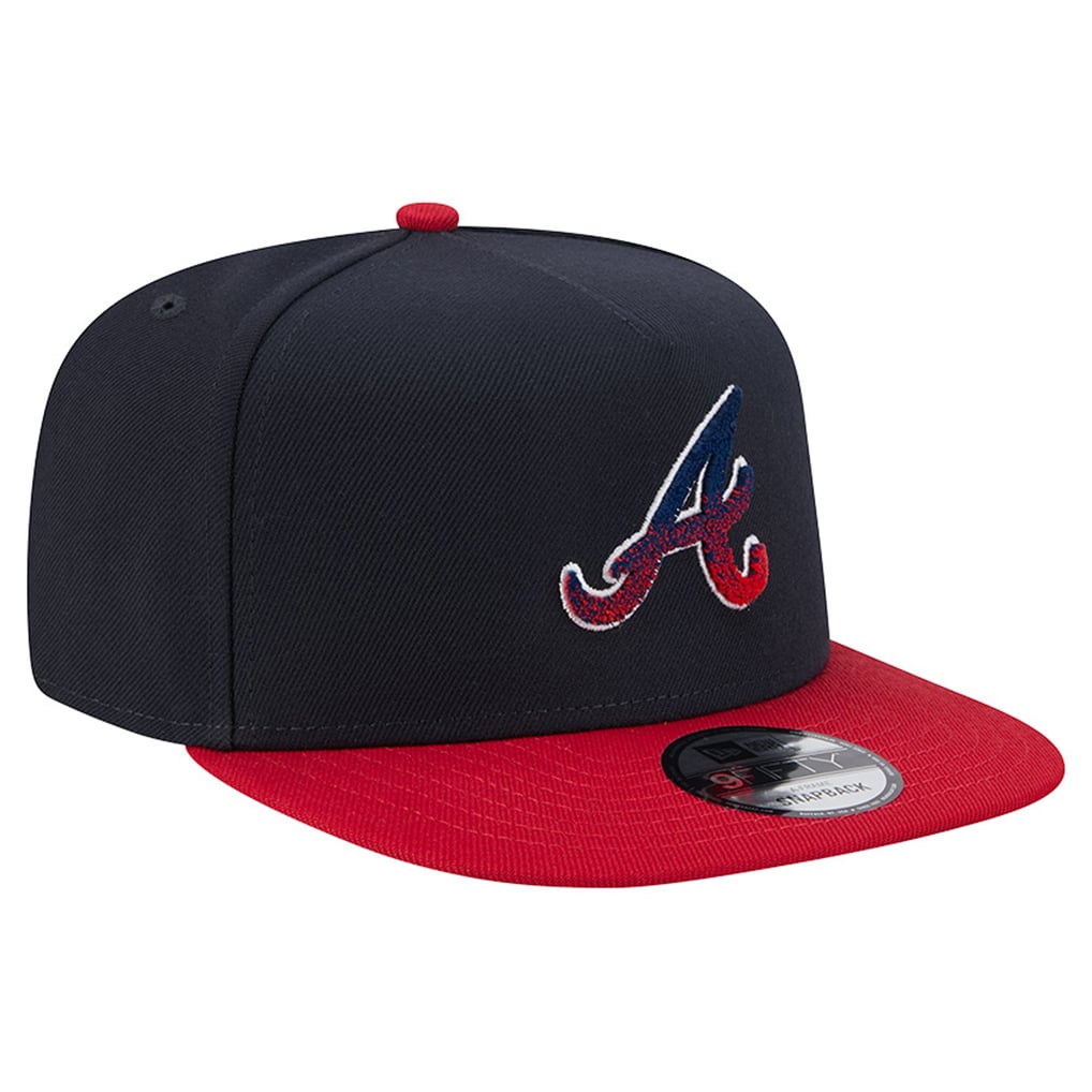 Men's Atlanta Braves New Era Navy/Red Chenille Gradient A-Frame 9FIFTY ...
