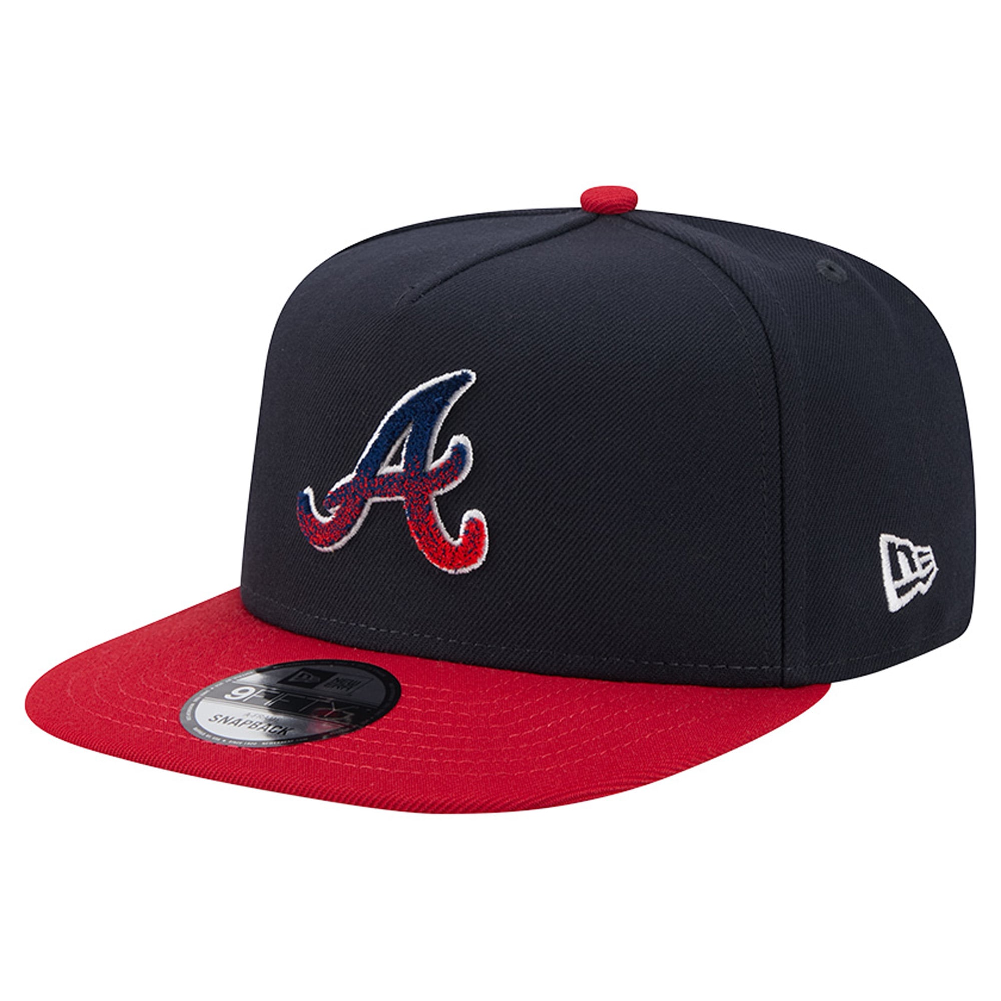 Men's Atlanta Braves New Era Navy/Red Chenille Gradient A-Frame 9FIFTY ...