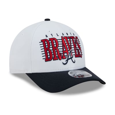 Atlanta Braves New Era Loyal 9FORTY M-Crown Adjustable Hat - White/Navy